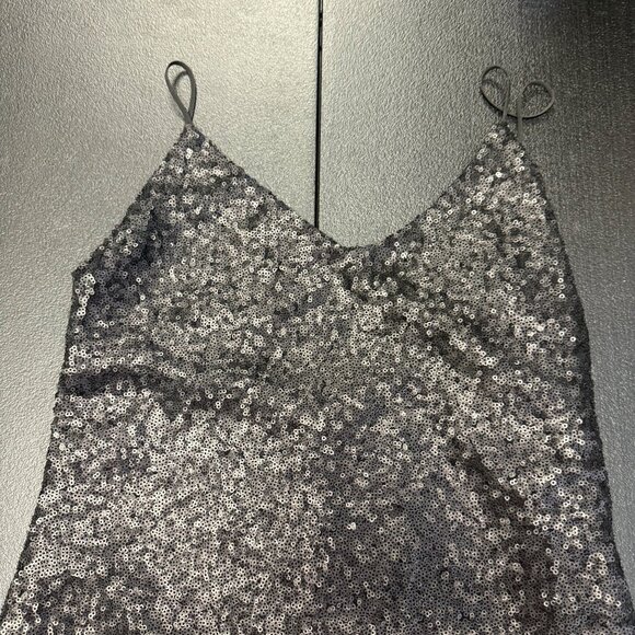 Amuse Society Black Sequined Camisole Top size XS Spaghetti Strap Sexy Sparkly - Picture 5 of 10